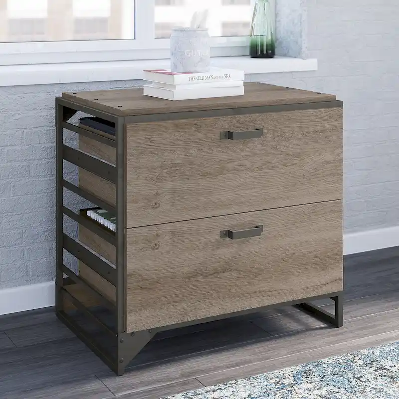 Lateral File Cabinet in Rustic Grey