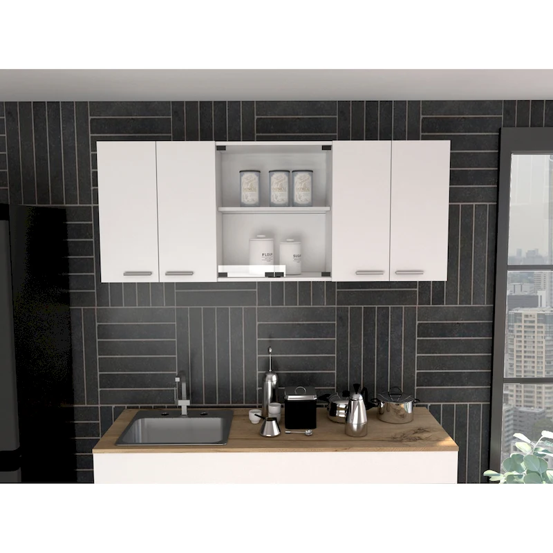 FM Furniture Yuma 150 Wall Cabinet, Two Close Cabinets