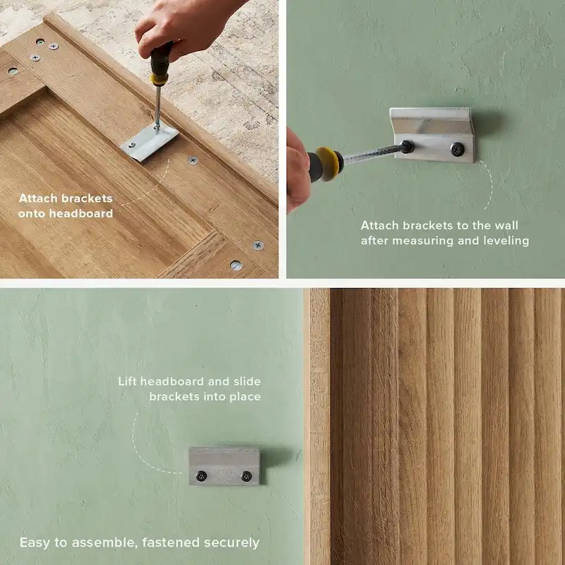 mopio Brooklyn Headboard, 62.4 Wide Headboard Only, Wood Headboard, Modern Farmhouse, Boho, Wall Mount, Fluted Panel