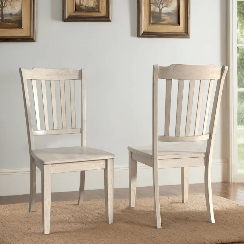 Ronda Slat Back Wood Dining Chairs (2-Pack)