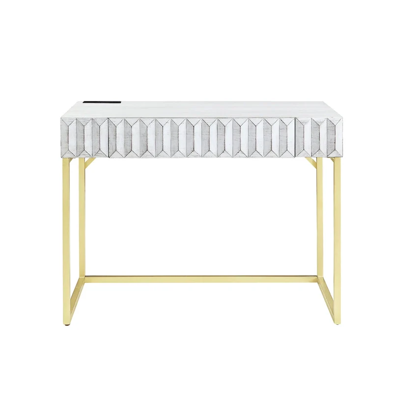 Bird Modern 42-inch Metal Computer Desk with USBs by