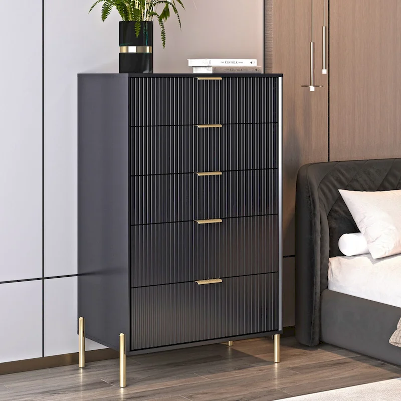Modern 30  5-Drawer Chest with Metal Handles