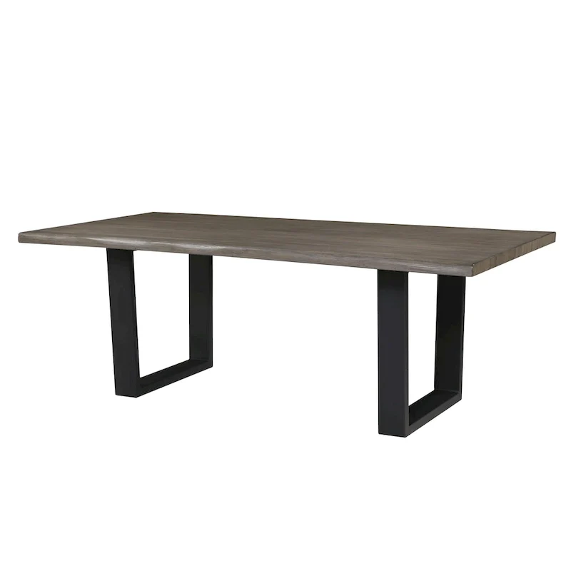 Dark Brown Finish 84 Live Edge Dining Table