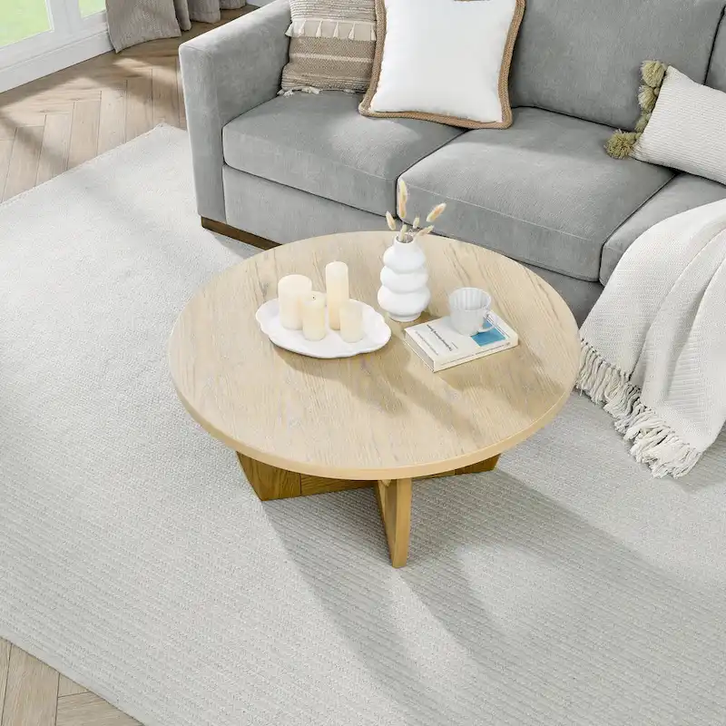 Living Room Wooden Round Coffee Table