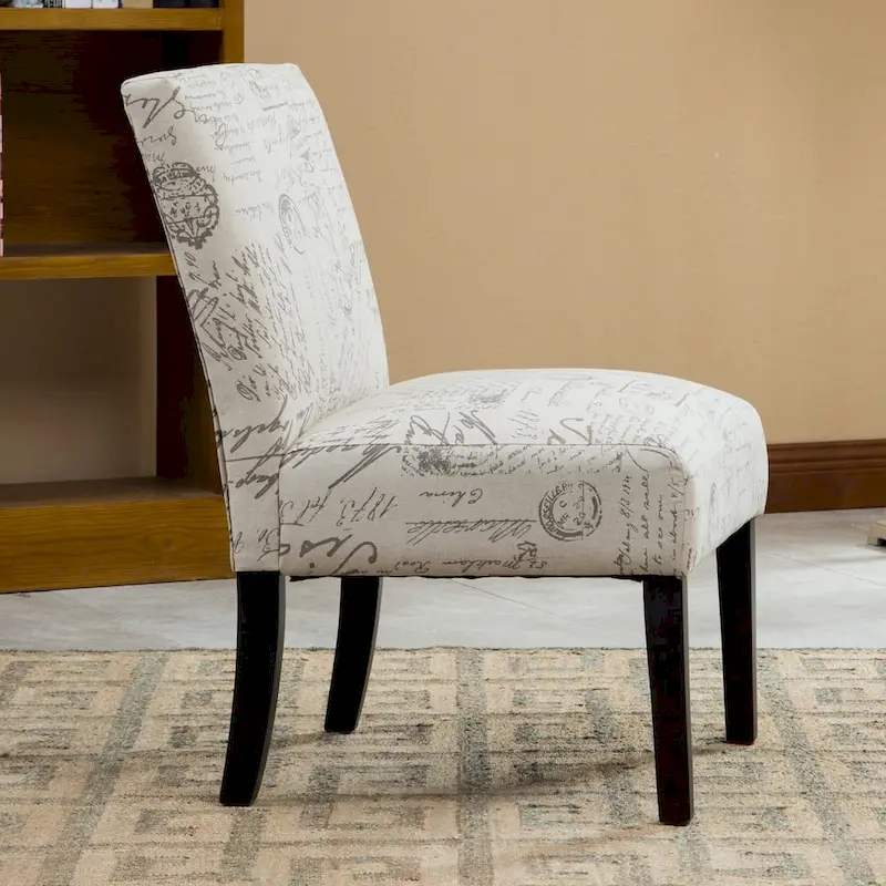 Roundhill Furniture Botticelli Upholstered Slipper Accent Chair