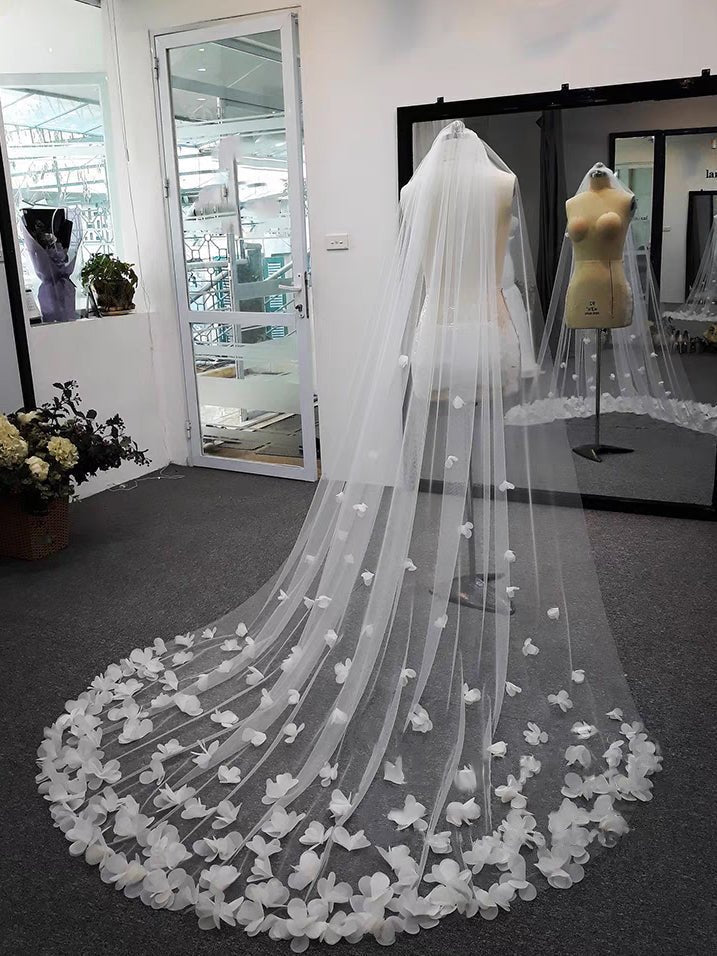 Exquise 3D Flower Lace Cathedral Veil Bridal Veil Wedding Veil