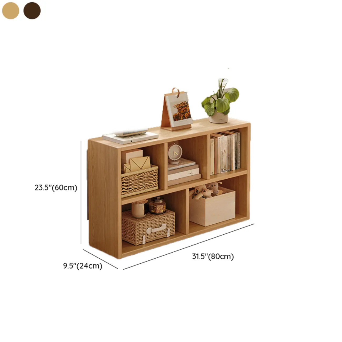 Modern Wooden Compact Bookcase Home Office Shelves