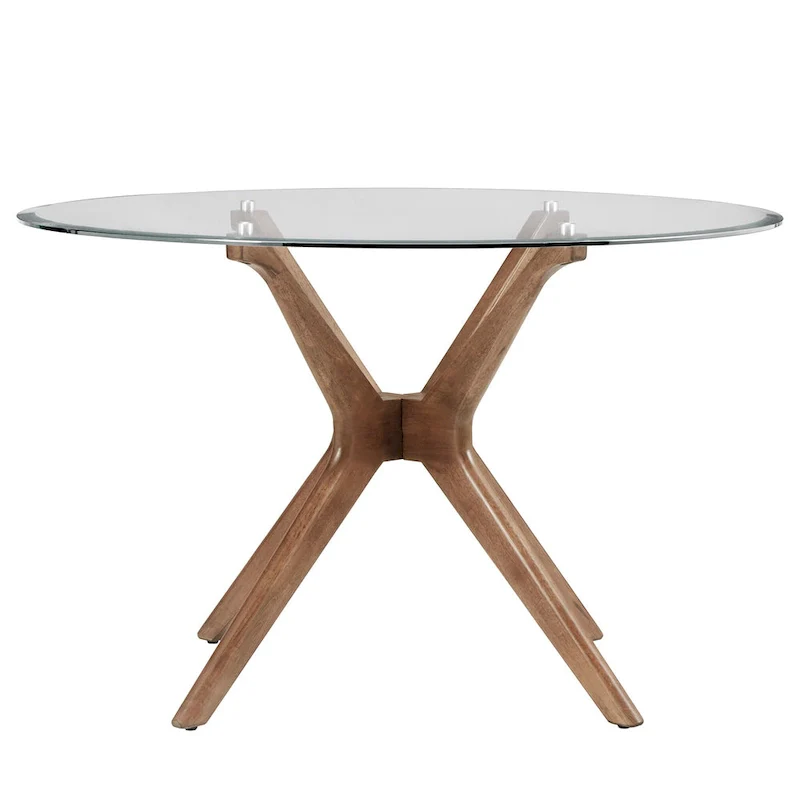 Nadine Mid-Century Dark Walnut Finish Round Dining Table by iNSPIRE Q Modern