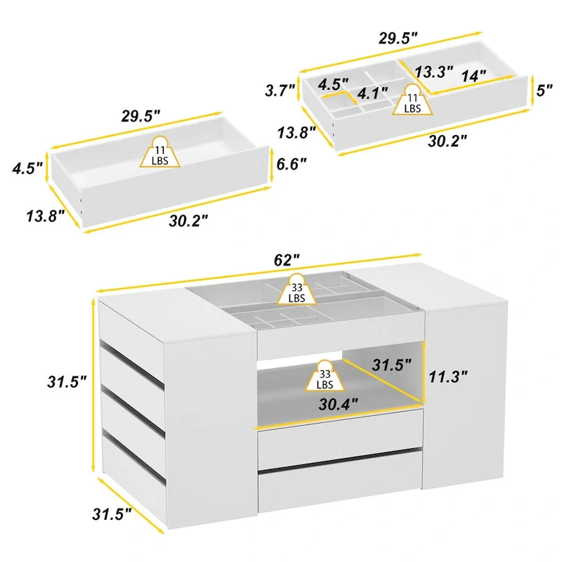Storage Island with Drawer for Walk-In Closet and Dressing Room Dresser