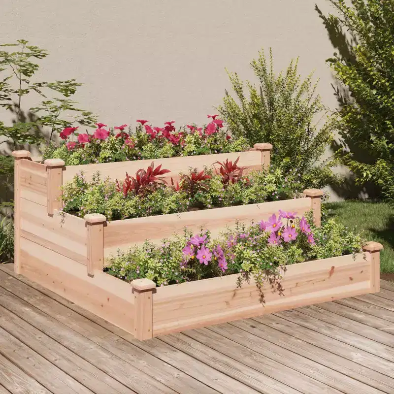 vidaXL Garden Raised Bed Strawberry Planter Vegetable Herb Bed Solid Wood Fir