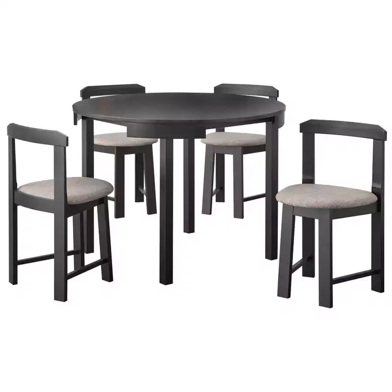 Buylateral 5pc Regent Space Saving 41.3" Round Dining Set Black