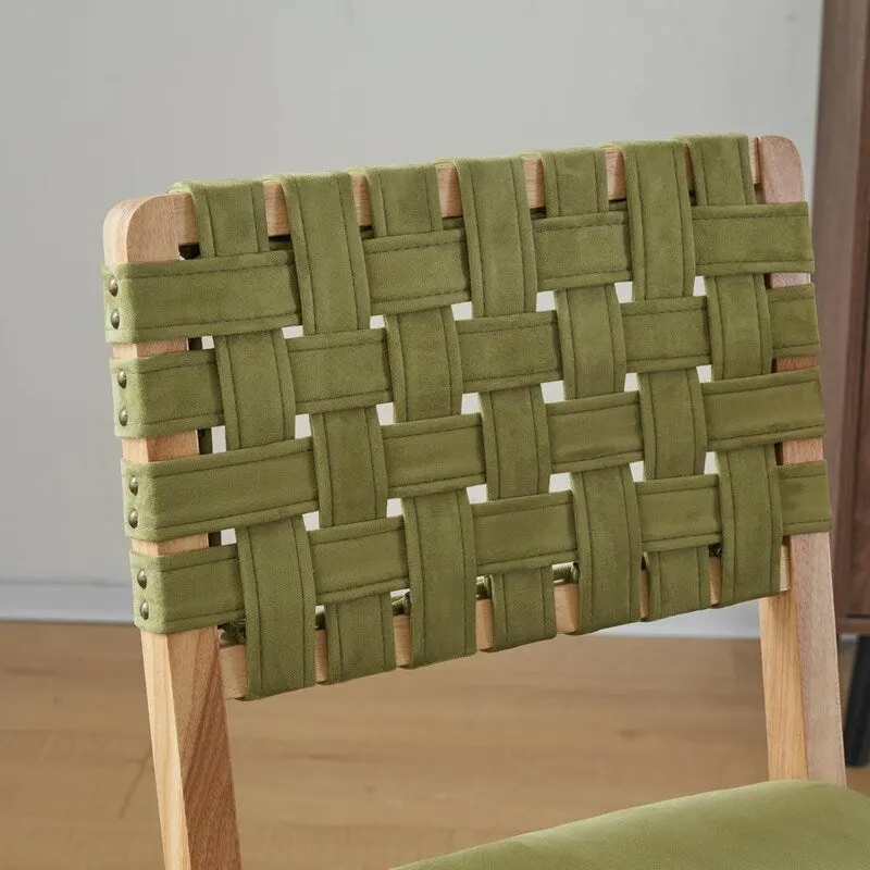 Mid Century Modern Wooden Dining Chairs Set of 2