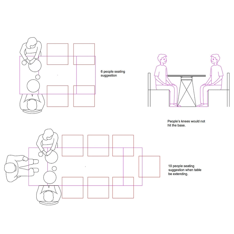 Davee Grey Ceramic Top Extendable Dining Table - 70.87/106.31*35.43*29.53inches