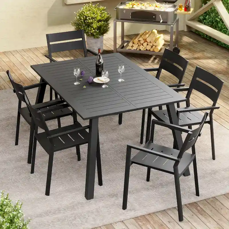 Indoor Outdoor Modern Dining Chairs Aluminum Stackable - See Picture