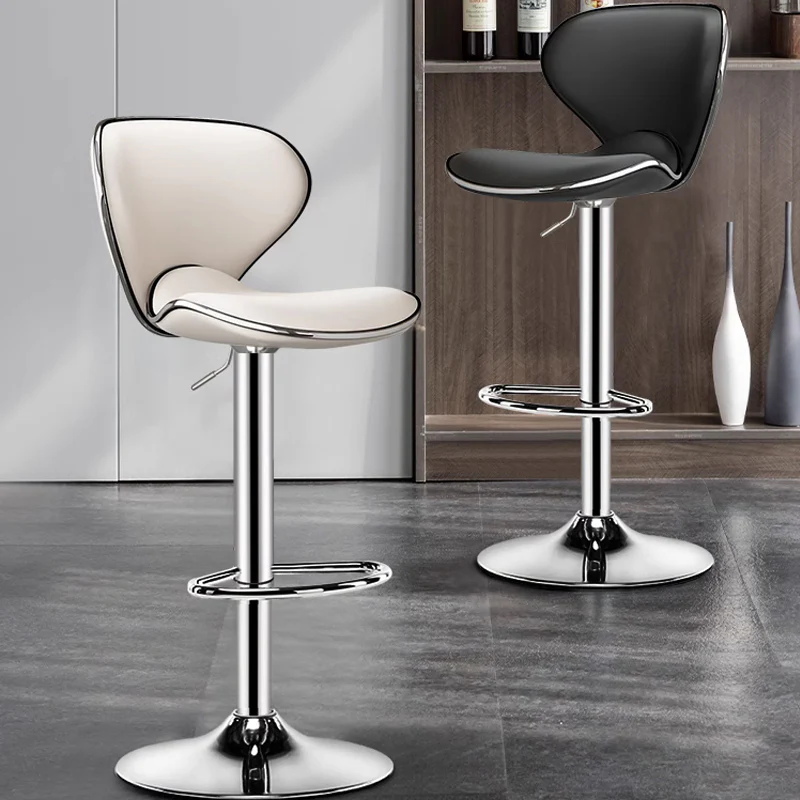 360° Swivel Faux Leather Bar Stools Adjustable Height Bucket Seat