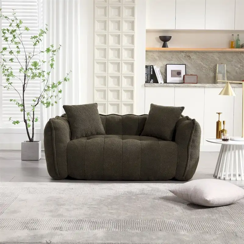 Modern Chenille Recliner Sofa with High Resilience Foam