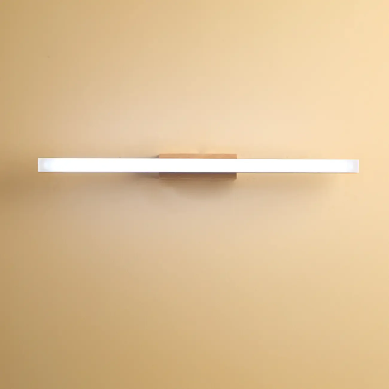 Elegant Wooden Vanity Light with Acrylic Shade for Bathroom