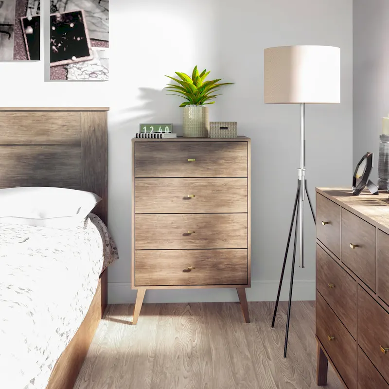 Prepac Milo Mid Century Modern 4-Drawer Chest
