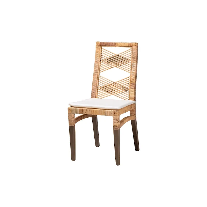 Poltak Modern Bohemian Natural Brown Rattan Dining Chair