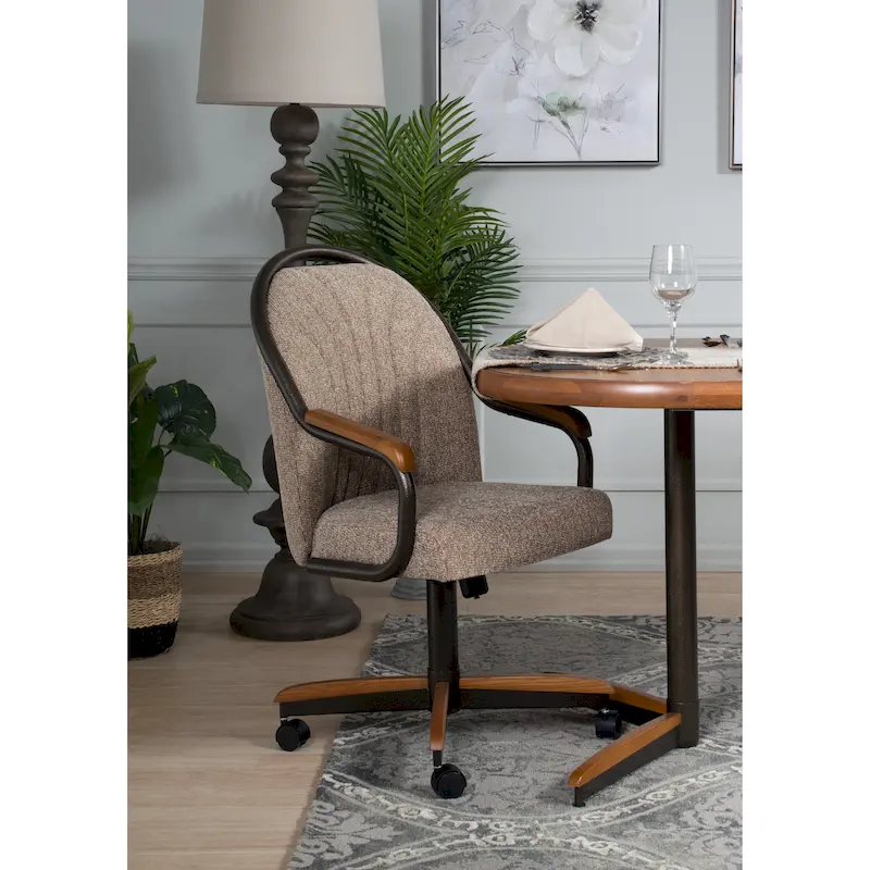 Casual Dining Cushion Swivel-and-Tilt Rolling Caster Chair
