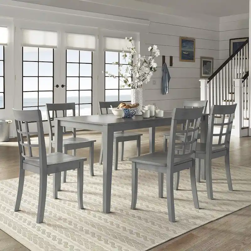 Wilmington II 60-Inch Rectangular Antique Grey Dining Set by iNSPIRE Q Classic
