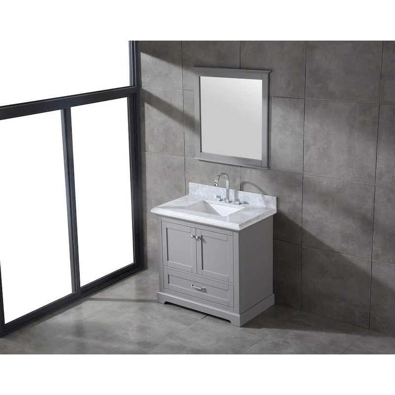 Mareo 36  Solid Wood Bathroom Vanity Set