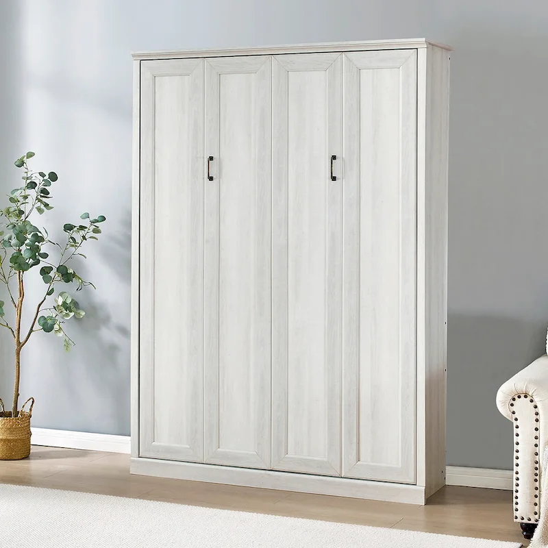Half Self-Close and Open Murphy Bed Cabinet Space-Saving Bed