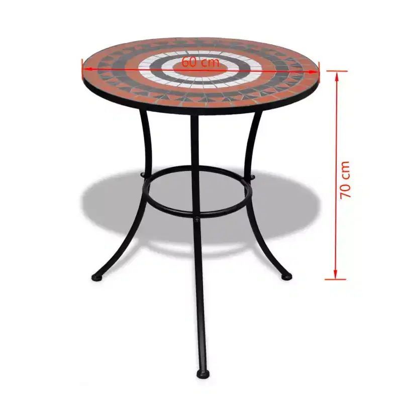 vidaXL Mosaic Bistro Set Terracotta and