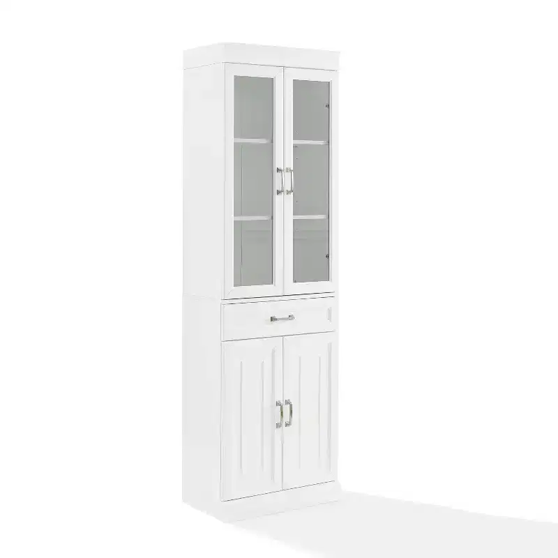 Crosley 78 Stanton Glass Door Kitchen Storage Pantry Cabinet