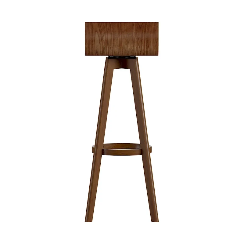 Mid-Century Modern Swivel Wood Stool