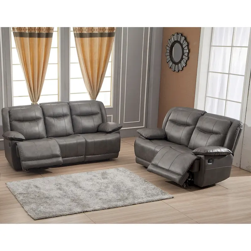 Bonded Leather Reclining Sofa and Loveseat