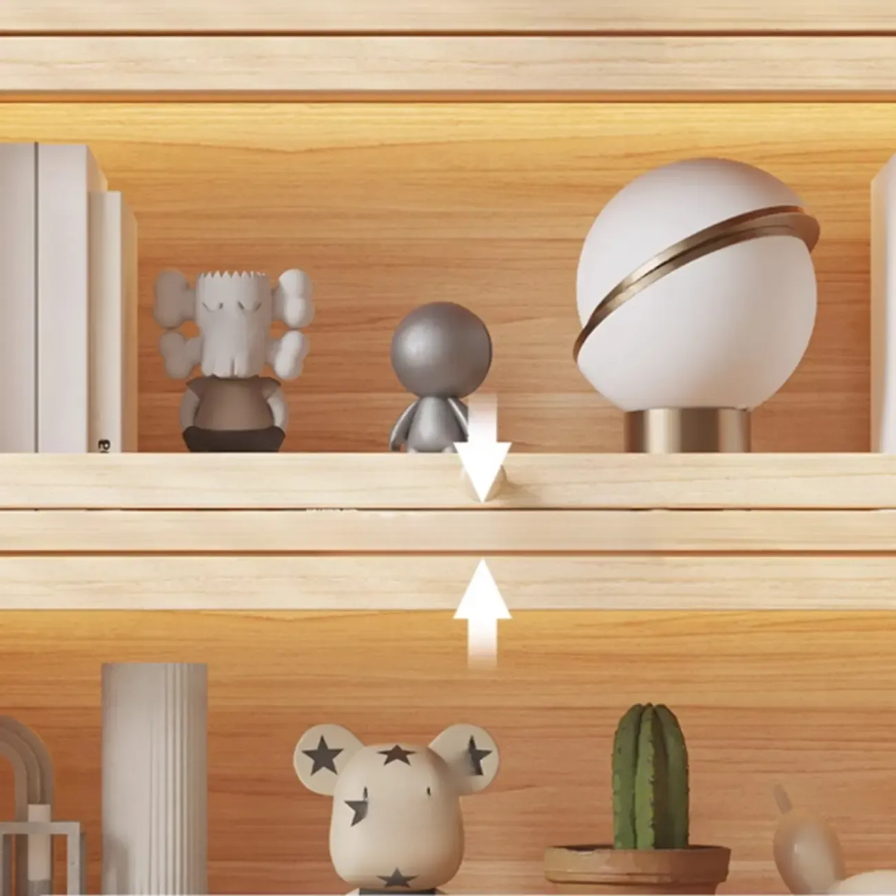 Classic Natural Finish Solid Wood 5-Shelf Display Bookcase