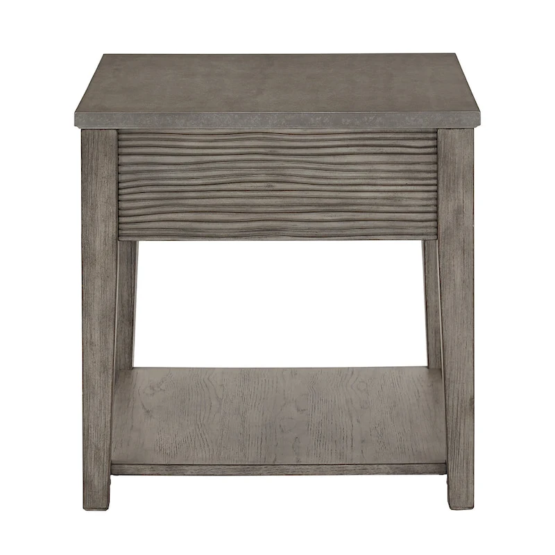 Coober Antique Grey Finish Grey Fiber Cement Table with Shelf by iNSPIRE Q Modern