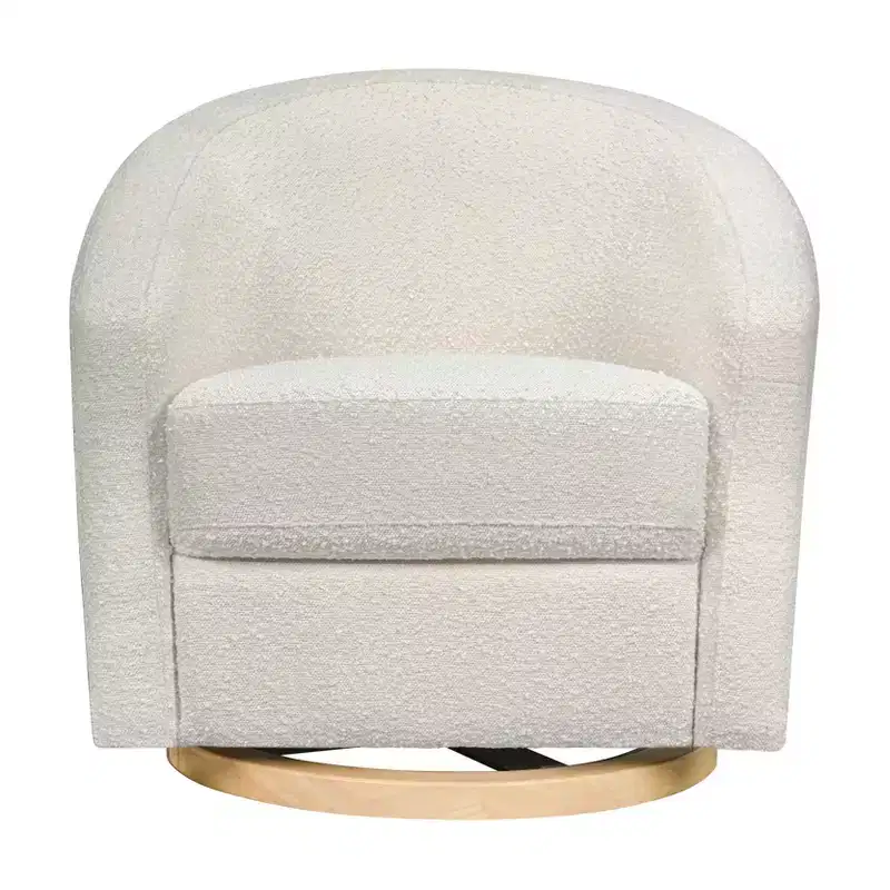 Swivel Glider Chair with 360° Rotation, Upholstered Seat, 30.5