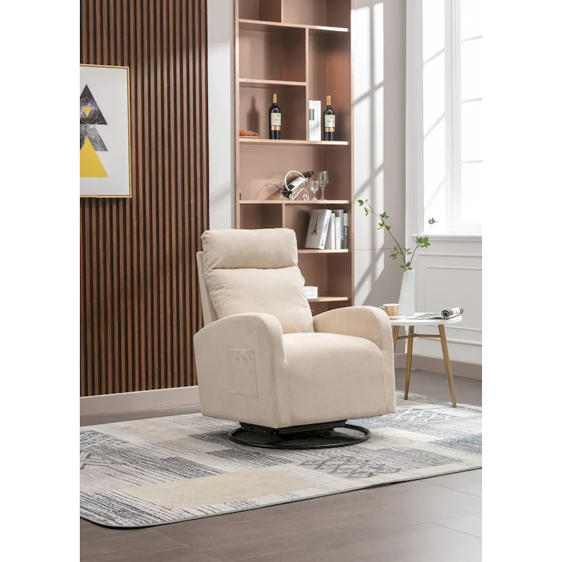 Upholstered Swivel Glider Rocking Chair