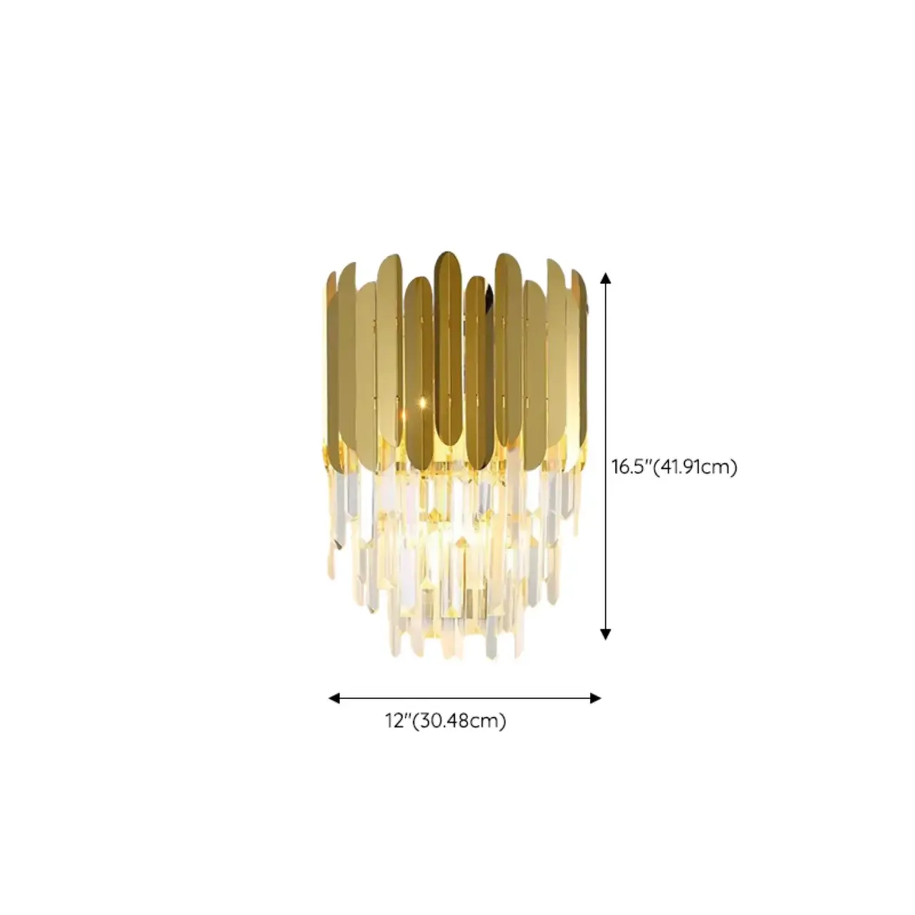 Modern Crystal Gold Metal Tassel Tiered Shining Wall Sconce