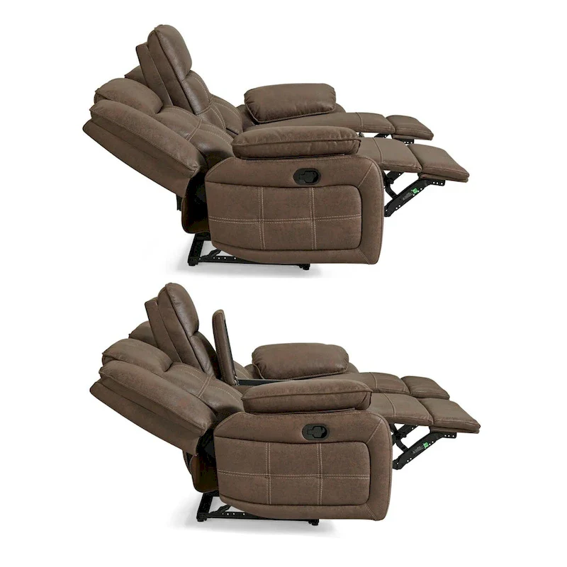 Lesley 2-Piece Living Room Reclining Set, Brown