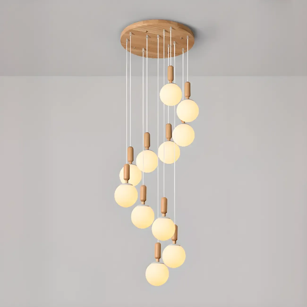 Milk Glass Cluster Pendant Light With Adjustable Length