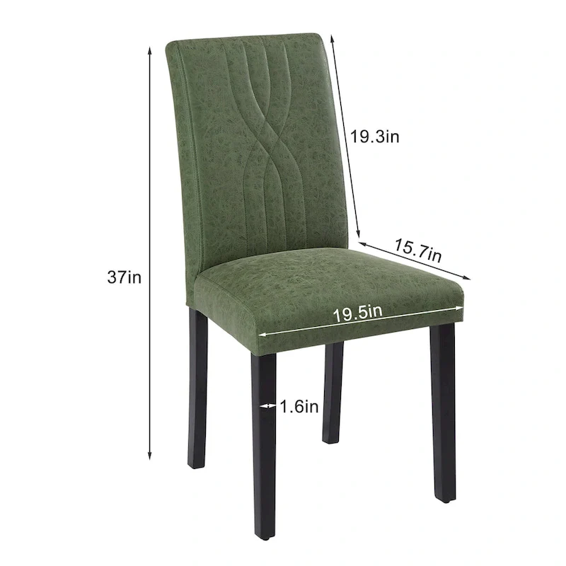 VECELO Upholstered Dining Chairs Set of 6 Modern Fabric and High Back & Solid Wood Legs, Parson Dining Chairs (Set of 6)