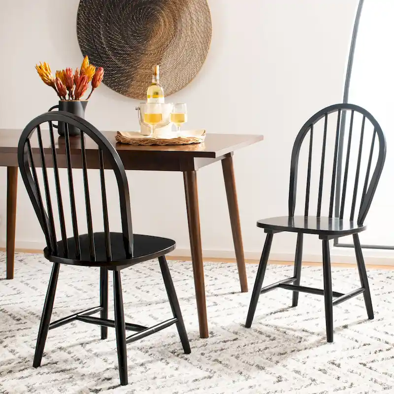 SAFAVIEH Delcie Spindle Oval Back Dining Chair (Set of 2) - 17.9  x 19.7  x 37  - 18Wx20Dx37H