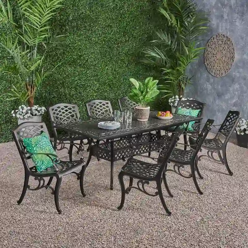 Phoenix Outdoor 8-seat Aluminum Dining Set by Christopher Knight Home