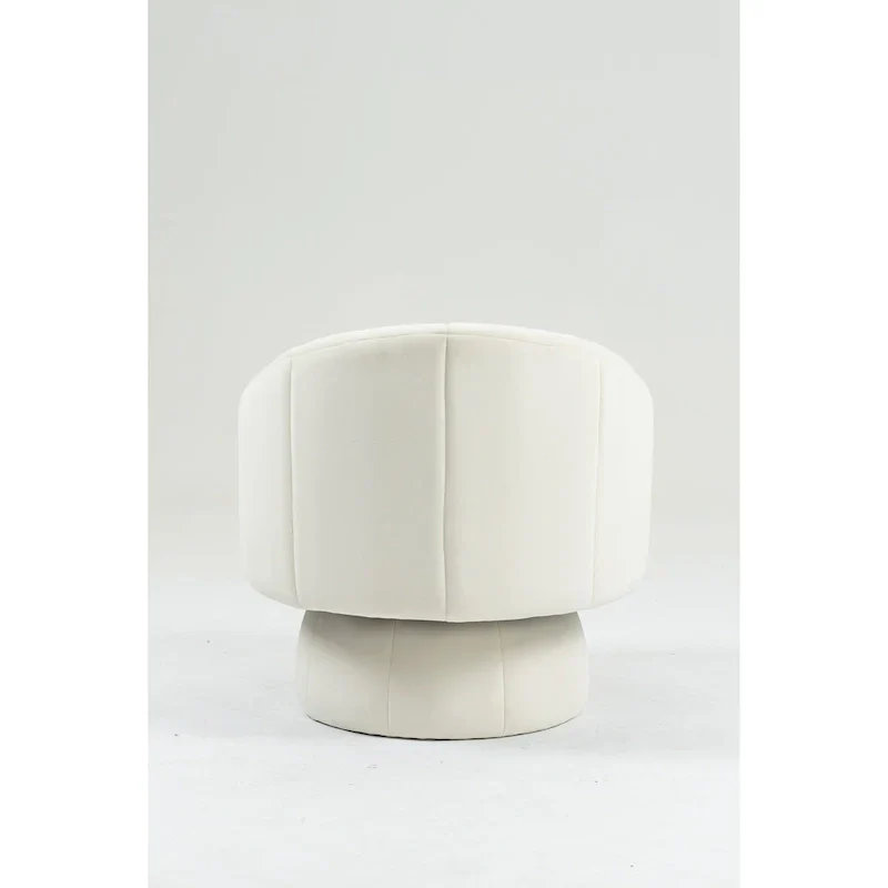 Modern 28.75 Velvet Upholstered 360 Swivel Accent Chair with Wood Frame and Waist Cushion