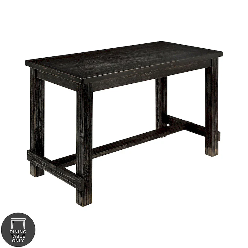 Furniture of America Tays Rustic Black 60-inch Counter Height Dining Table