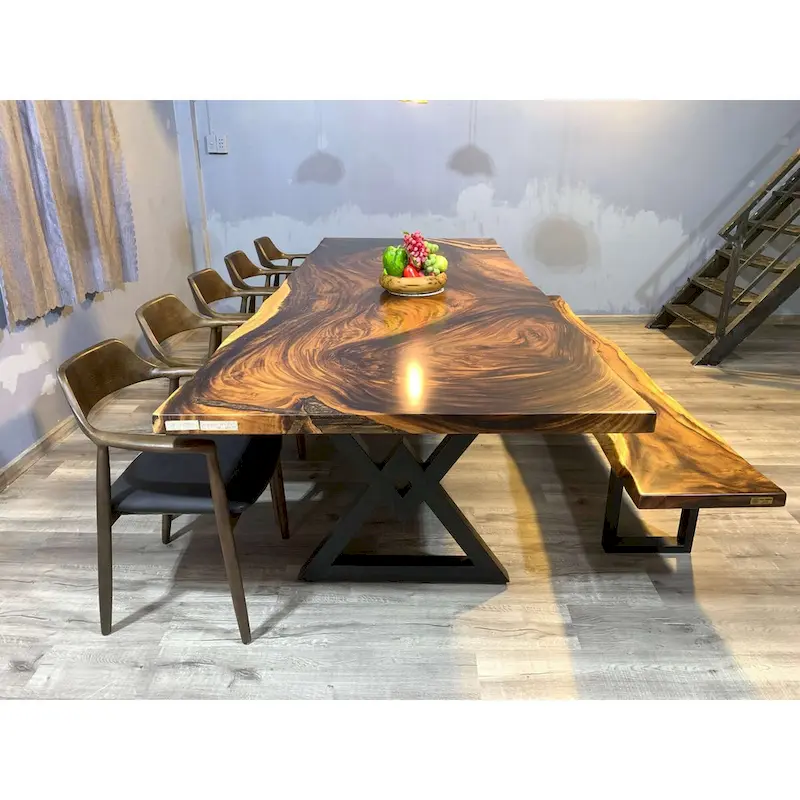 Sundaland 118 Large Slap Live Edge Dining Table