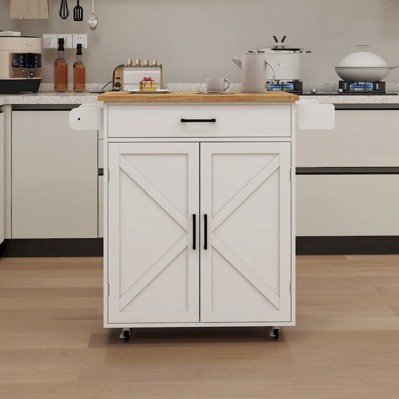 Kitchen island rolling trolley cart