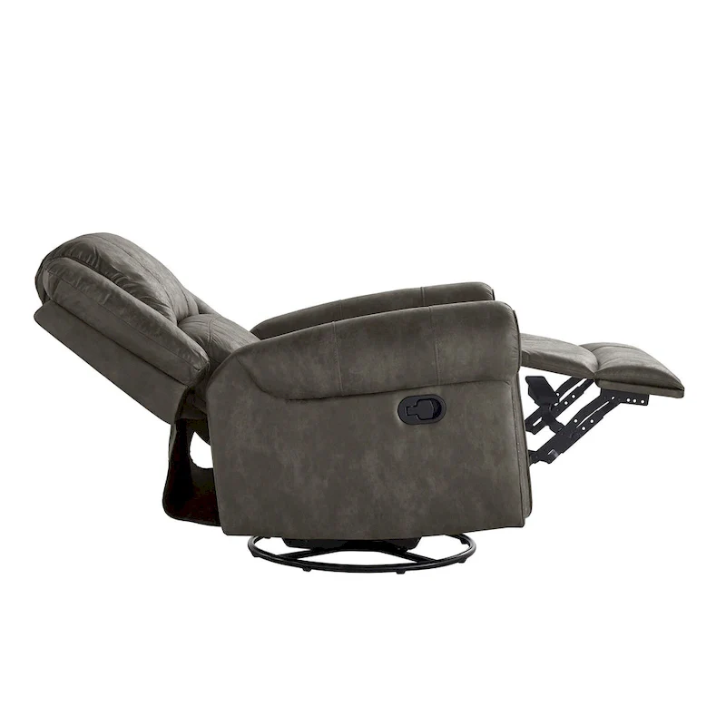 Polished microfiber rivet rotating gliding lounge chair