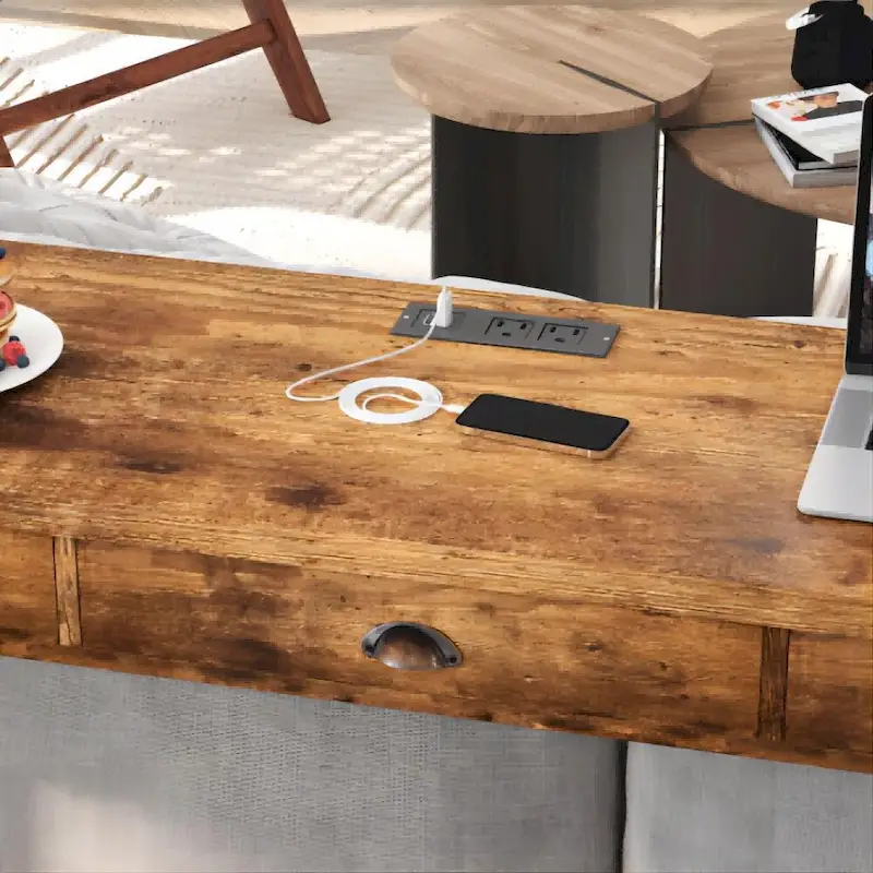 3-Drawer Long Dining Table Set