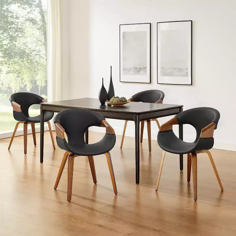 Art Leon Faux Leather and Bentwood Dining Chair