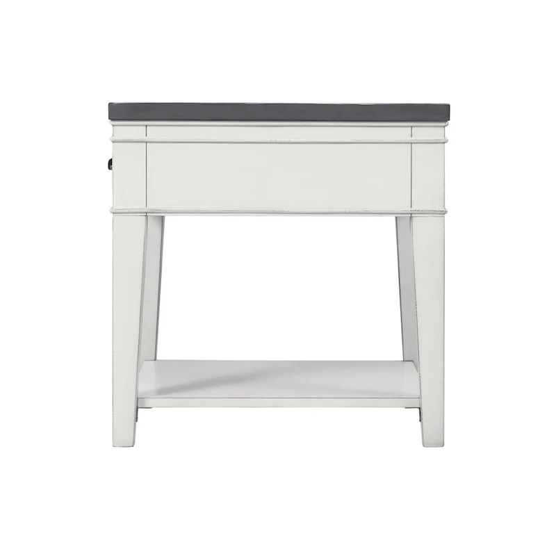 Del Mar 24 White and Grey 1-Drawer End Table