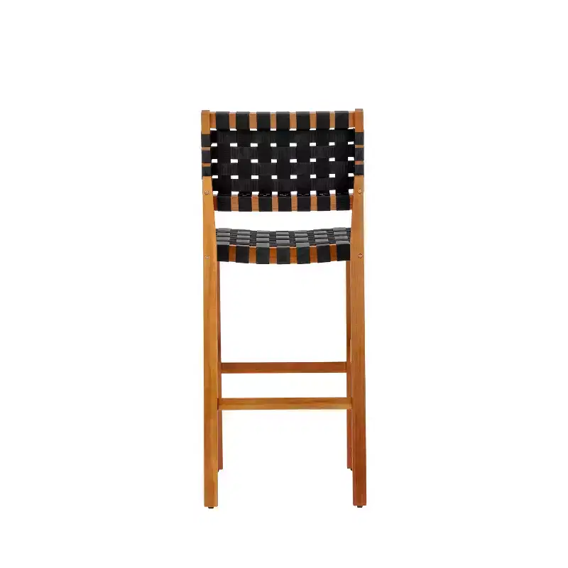 Christopher Knight Home Elara Farmhouse Patio Acacia Wood Woven Rope Bar Stools (Set of 2)